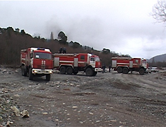 УЧС Абхазии получил три новые пожарные машины на базе автомобилей «Камаз»